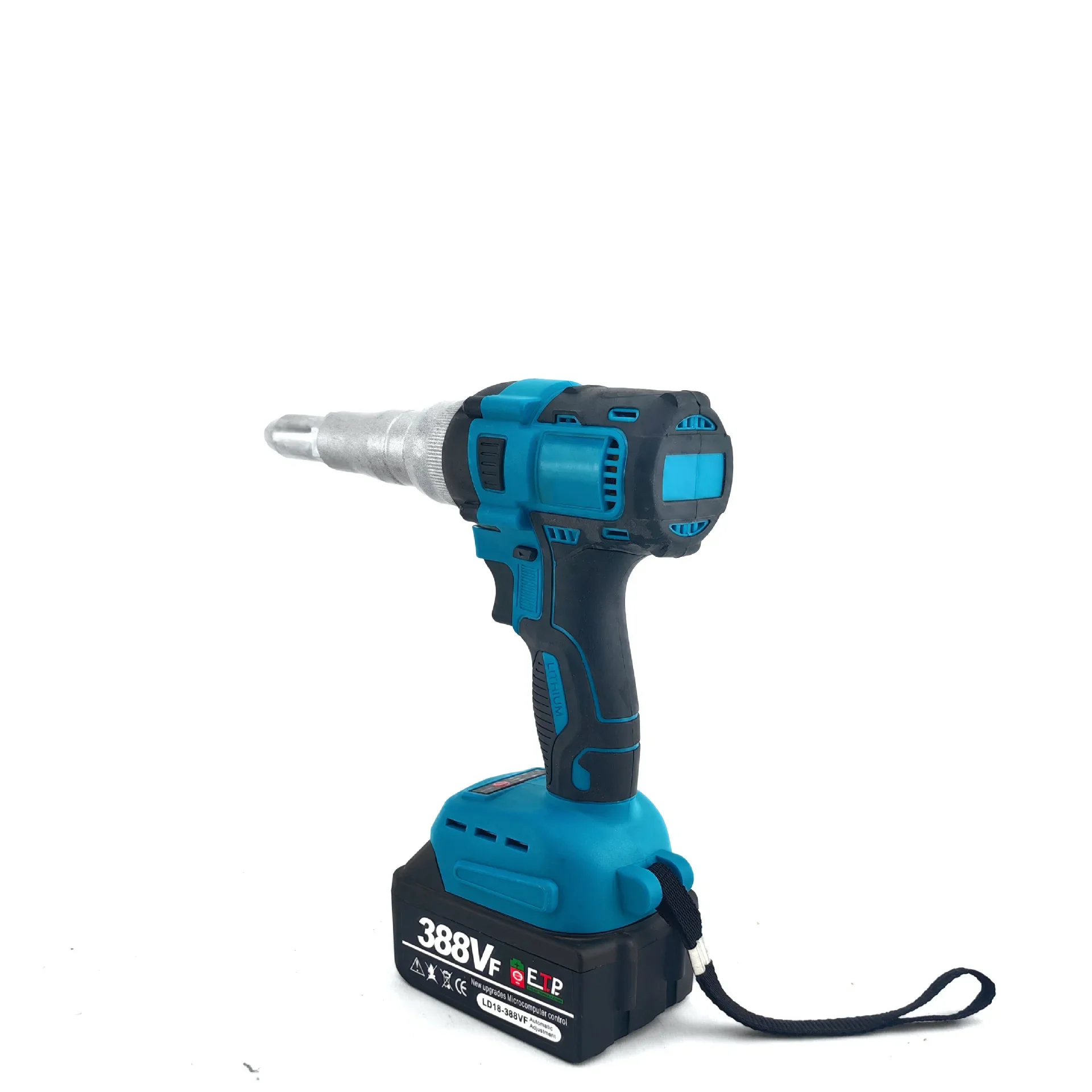 Pistola de rebitagem sem fio com bateria de lítio recarregável Rebitador cego elétrico automático sem escova, sem fio para casa e indústria, 21V