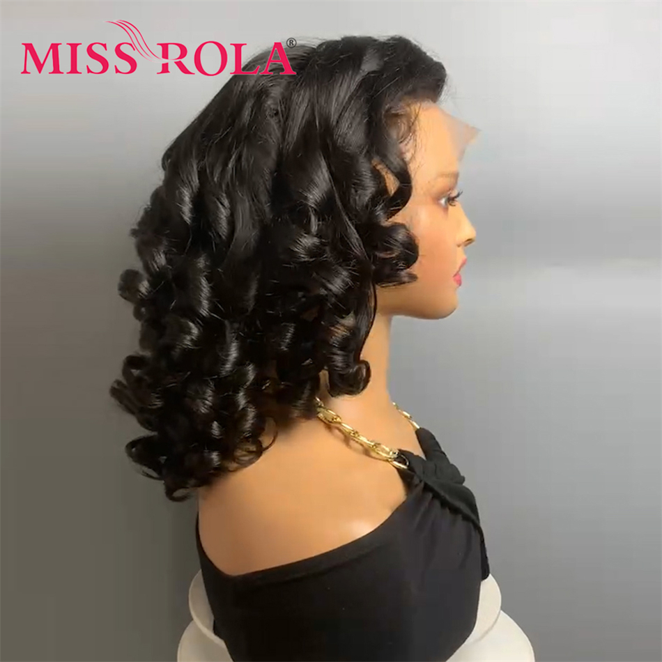 Senhorita Rola-Bouncy Curly Pixie Cut Lace Front Perucas de Cabelo Humano, Laço Transparente, Peruca de Cabelo Brasileiro, 99J Highlight Remy, 5X, 13X4, 12A