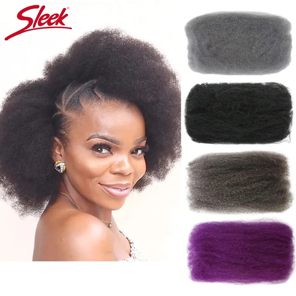 Elegante brasileiro afro kinky encaracolado em massa cabelo humano para trança de cabelo remy 1 pacote 50 g/pc cor natural tranças cabelo sem trama