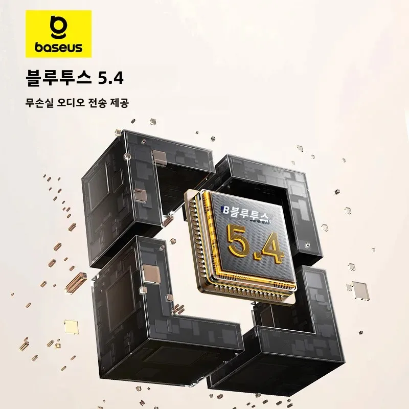 Baseus Bowie H1s 무선 헤드폰 Bluetooth 5.4 소음 차단 46dB 오버 이어 헤드셋 고해상도 공간 오디오 이어폰 120H 시간