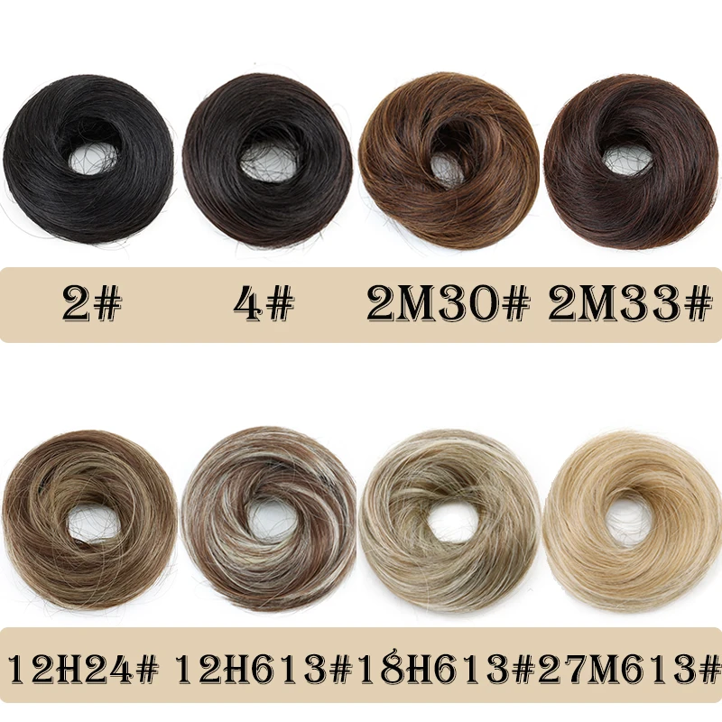 WIGSIN-moño de Donut liso sintético para mujer, postizos elásticos ombré, moño Updo esponjoso y desordenado