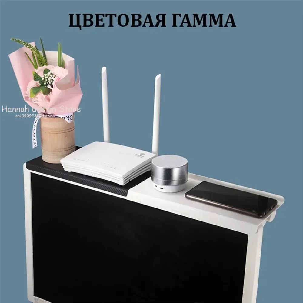 Adjustable TV Screen Top Shelf Rack Holder Computer Monitor Desktop Screen Top Shelf TV Buddy Organizer Home Office Storage Rack
