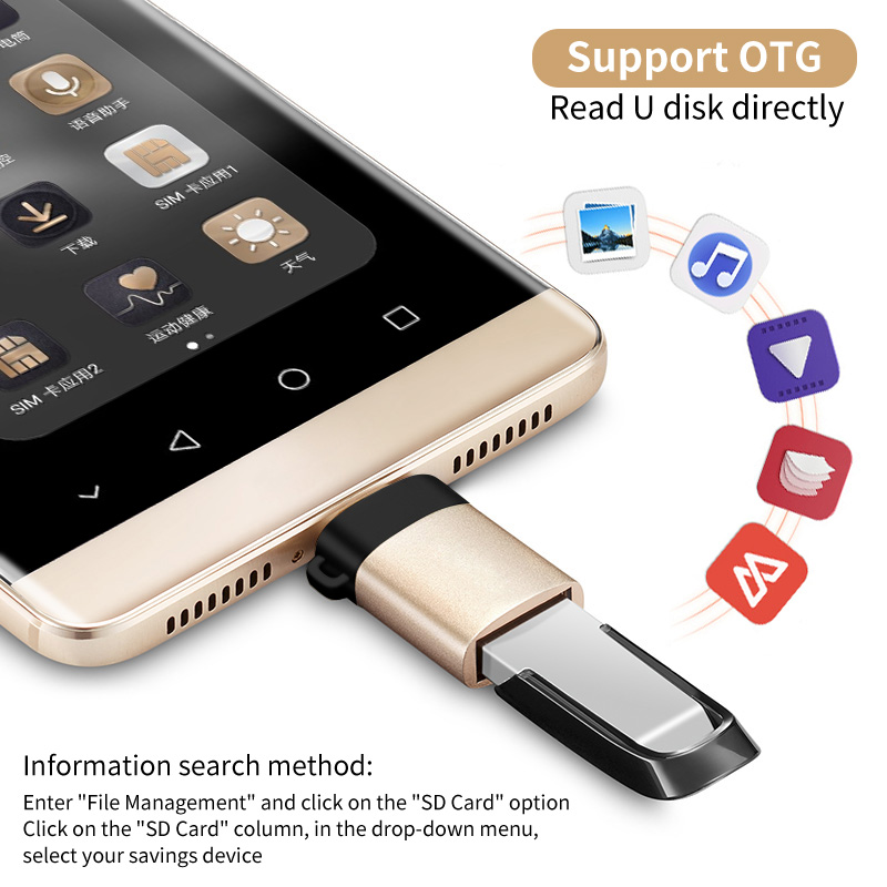 USB 3.0 C 타입 OTG 충전기 어댑터 커넥터, PC 맥북 차량용 USB 아이패드용, C타입-USB 수-C타입 어댑터 컨버터, 2 개