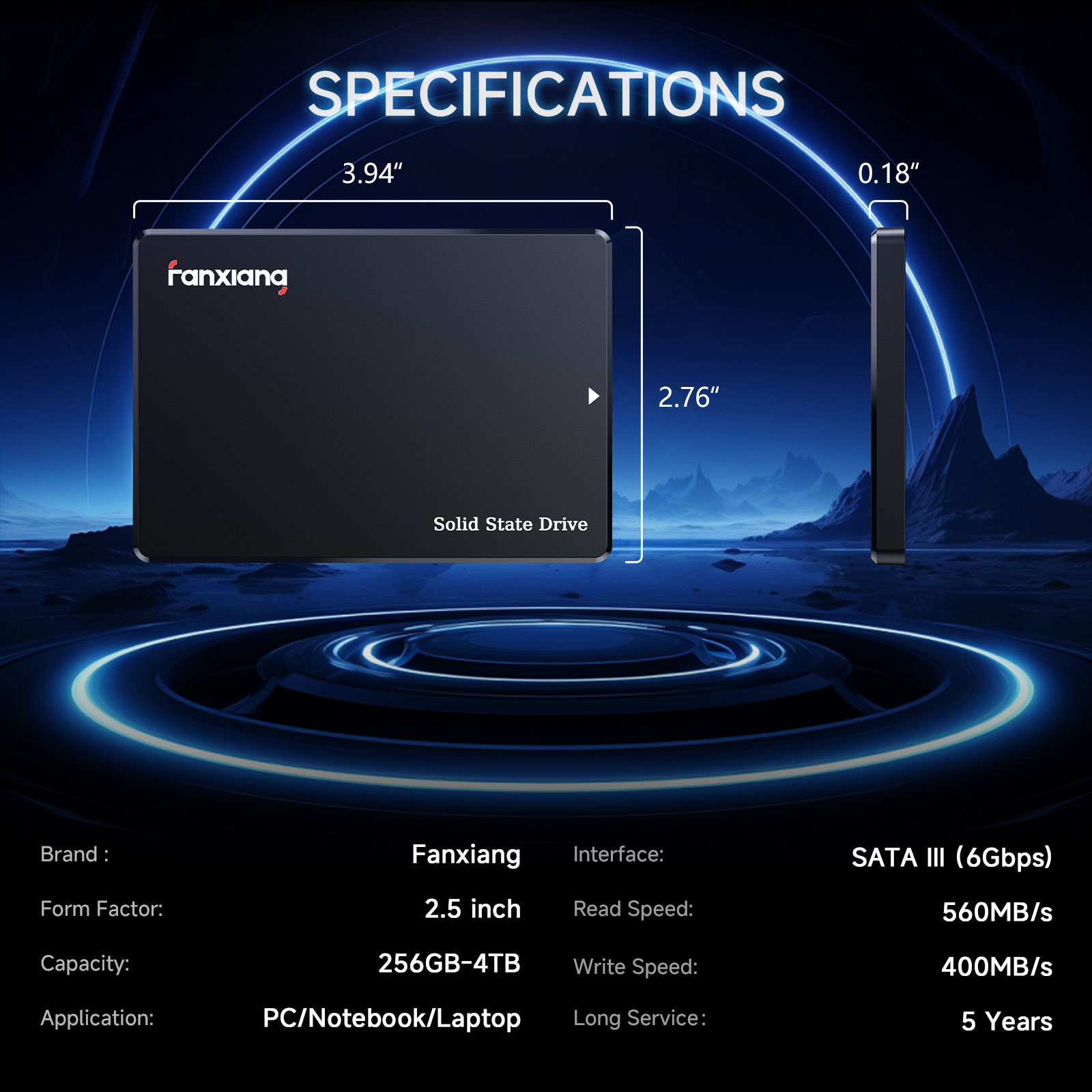Fanxiang S101/S102 Pro/S101Q 2,5 polegadas SATA SSD 512GB 1TB 2TB 4TB 550MB/s Disco rígido SSD SATA Disco de estado sólido interno 6xFast HDD