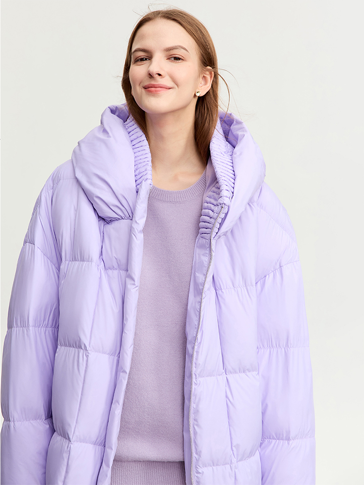 AMII минималистичный 2023, зимнее новое теплое пуховое пальто с капюшоном для женщин, свободная зимняя верхняя одежда с длинными рукавами и длинными рукавами 12324020