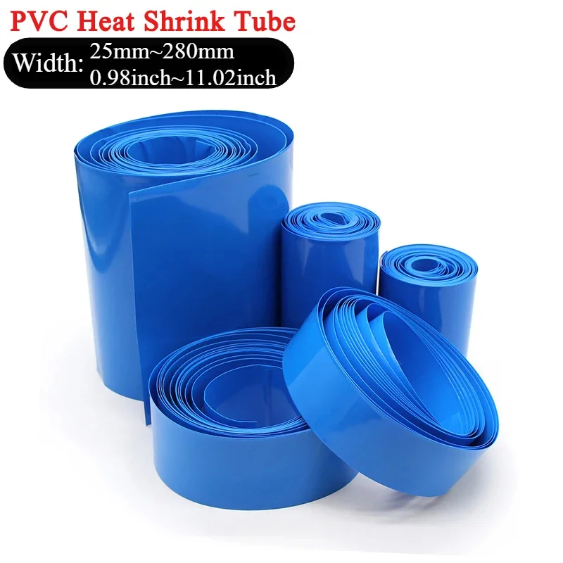 Tubo termorretráctil de PVC de 3M, paquete de batería Lipo 18650, ancho 25mm ~ 280mm, película de protección aislada, envoltura de funda de litio, funda de Cable