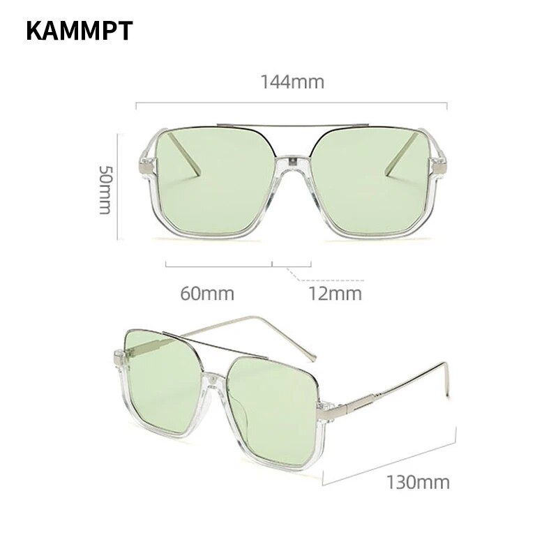 KAMMPT 레트로 파일럿 선글라스 패션 남성 여성 스퀘어 운전 UV400 음영 새로운 트렌디 오리지널 브랜드 디자인 하이킹 선글라스