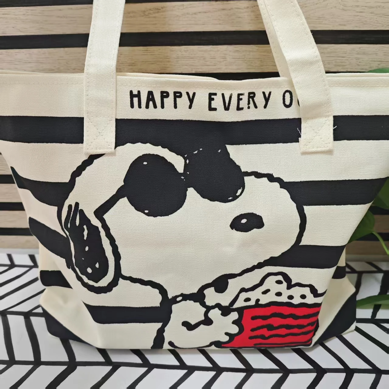 MINISO Snoopy Cute Print Tote bag, borsa a tracolla, borsa da scuola per studenti, borsa tote, borsa fasciatoio, borsa shopping