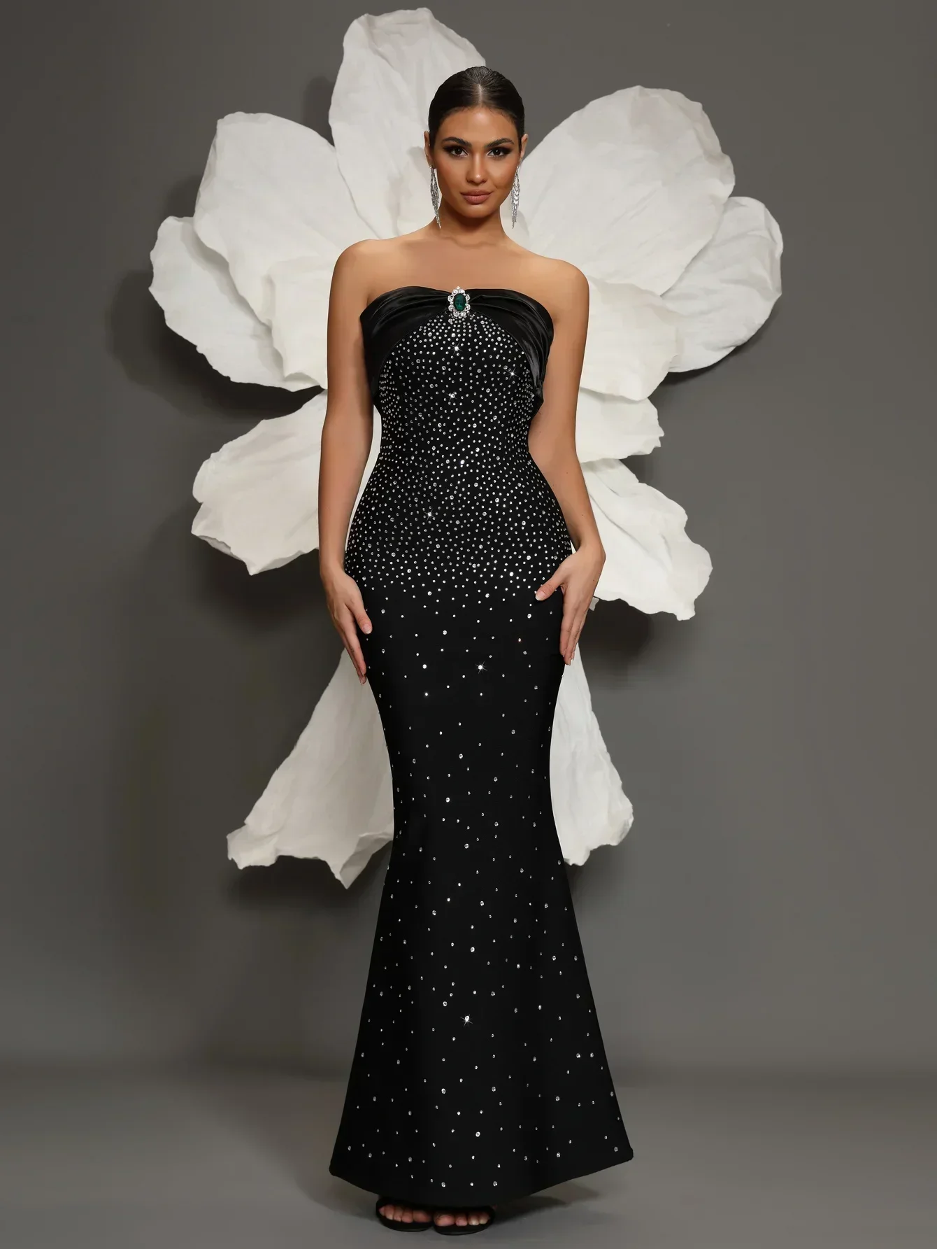Vestido Bandage negro, vestidos Bandage para mujer, vestido de cena de alta calidad, vestidos de noche largos elegantes de lujo para mujer, falda larga
