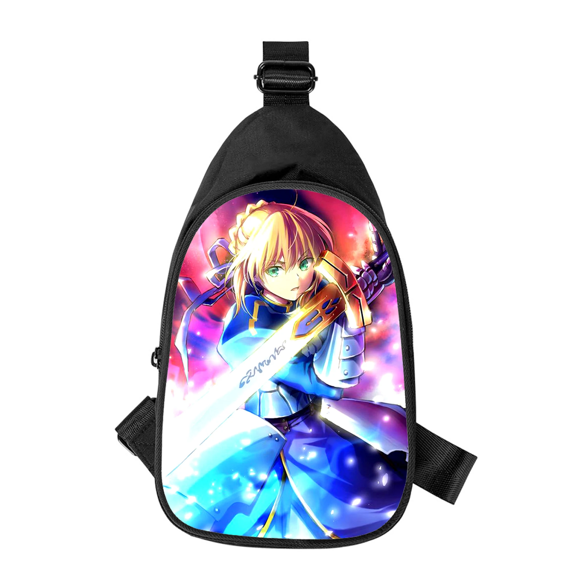 Anime Fate saber 3D Druck Neue Männer Kreuz Brust Tasche Diagonal Frauen Schulter Tasche Mann Schule Taille Pack Männliche brust pack