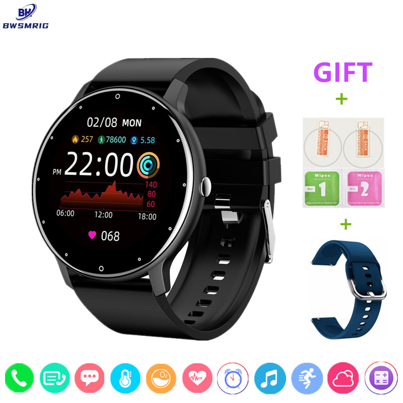 Mới Đồng Hồ Thông Minh Siêu Mỏng Màn Hình HD Thể Dục Tập Thể Dục Nhịp Tim Theo Dõi Giấc Ngủ Nam Nữ Thời Trang Đồng Hồ Thông Minh Smartwatch Android IOS