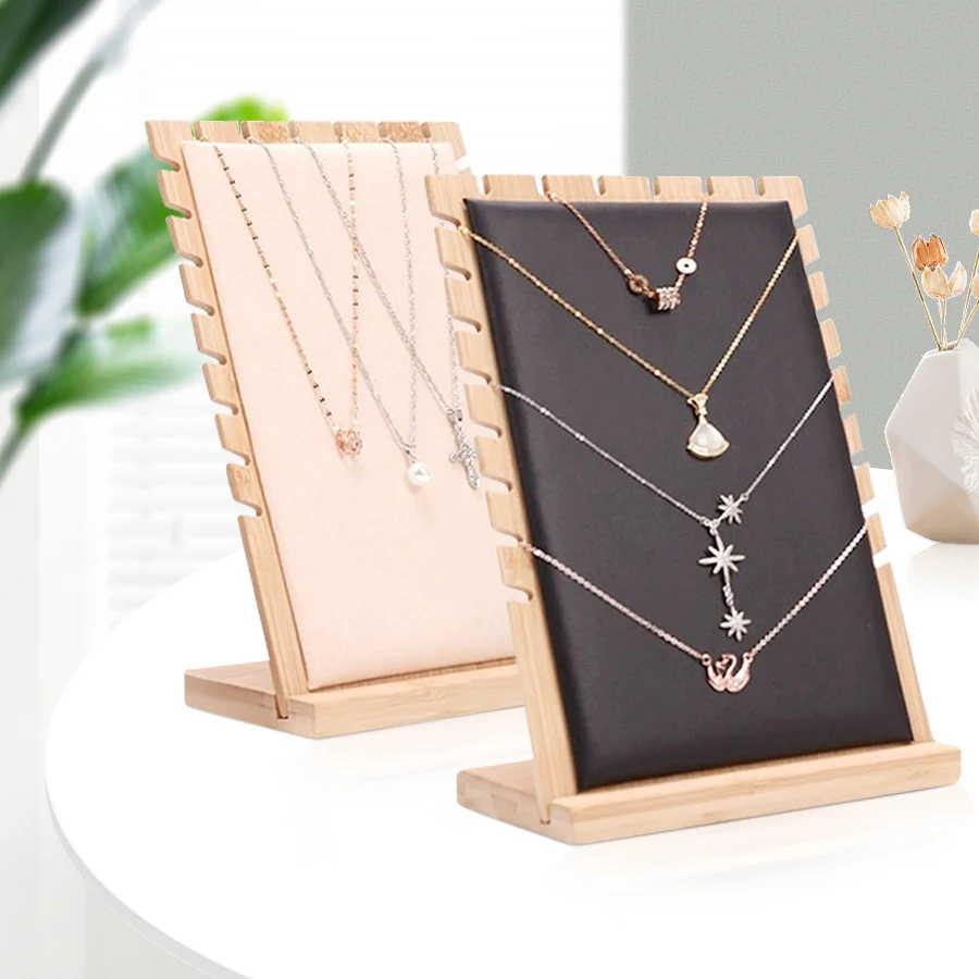 Creatieve massief houten ketting frame mode-sieraden display frame hanger ondersteuning sieraden display rekwisieten
