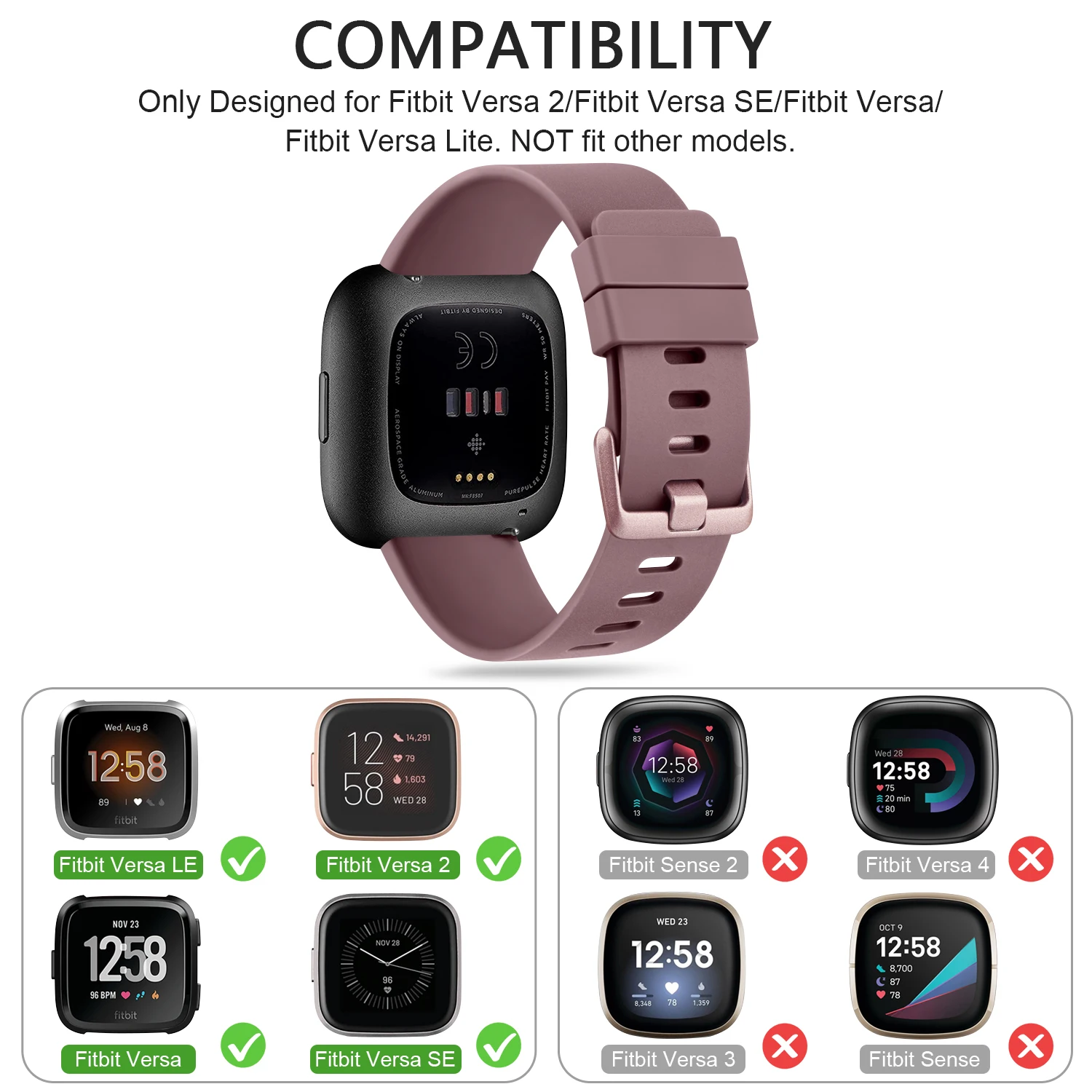 Correa de reloj de TPU suave para Fitbit Versa 1/Versa 2/Versa Lite pulsera deportiva para Fitbit Versa 2 Versa SE reemplazo de pulsera