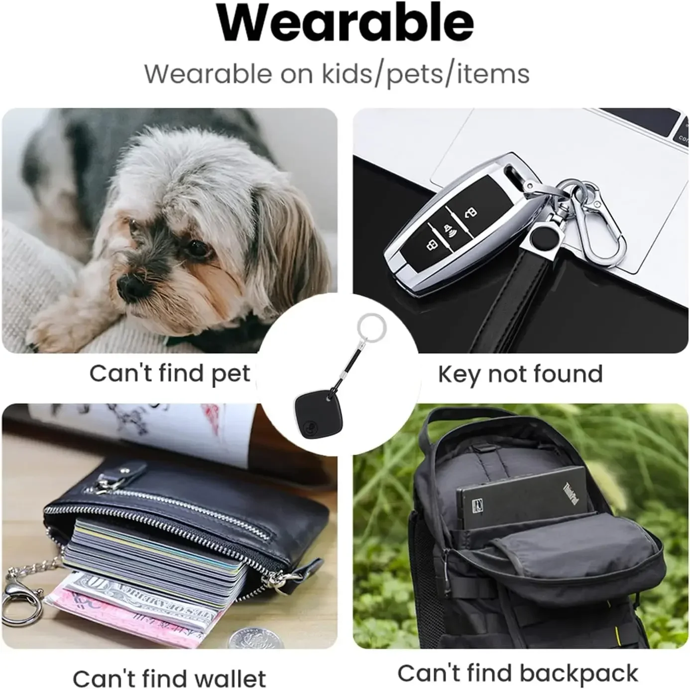 Mini Smart GPS Tracker Tracking Device Vind mijn Locator Anti Verloren voor iPhone IOS Sleutel Portemonnee Huisdier Bagage Auto MIF Bluetooth Finder