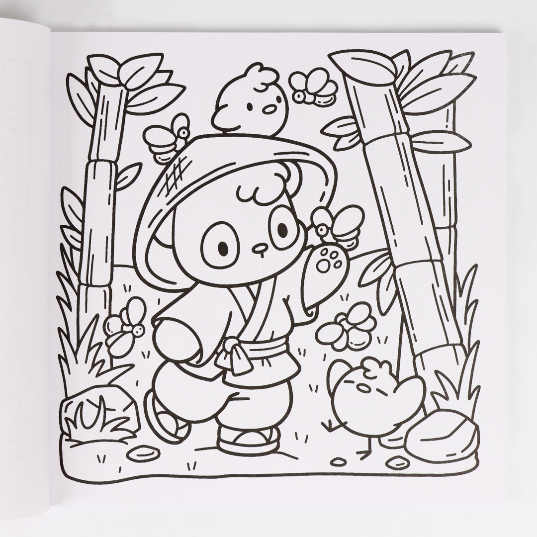 Cozy Japan: Cute Coloring Book for Adults and Teens with Charming Characters and Delightful Japanese Scenes for Relaxation