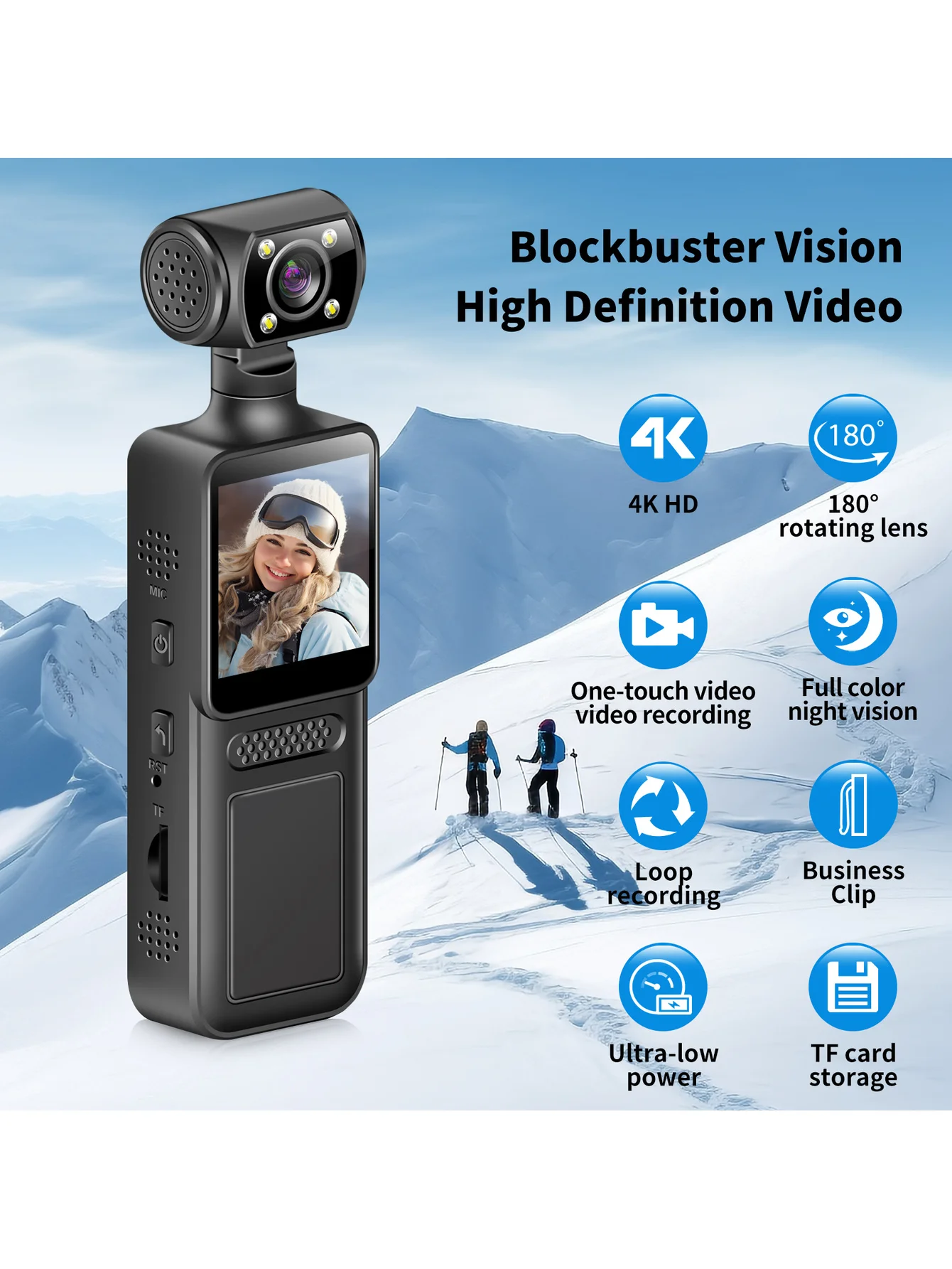 4K 1080P HD Mini telecamera Videoregistratore digitale portatile Body Cam Visione notturna a infrarossi Videocamera per bici Sport DV
