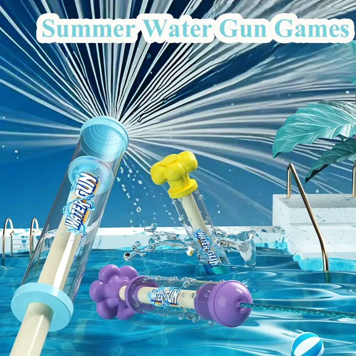 1/2PCS Feuerwerk Spray Spielzeug Pull-Back Wasser Pistole Outdoor Splash Spiele für Pool Rasen Aktivitäten Kind sommer Interaktive Strand Geschenk