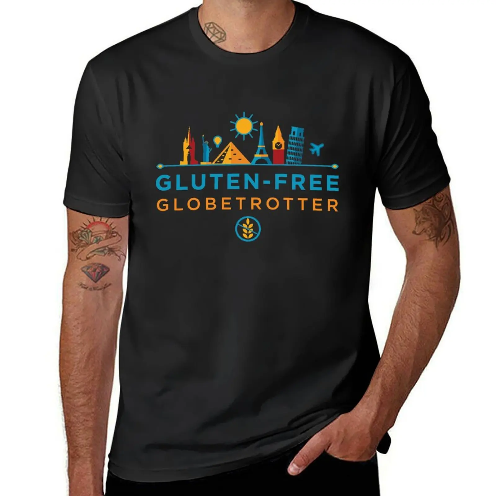 Kaus roda gigi perjalanan bebas Gluten T-Shirt hitam grafik oversizeds anak laki-laki Putih kaus grafis pria