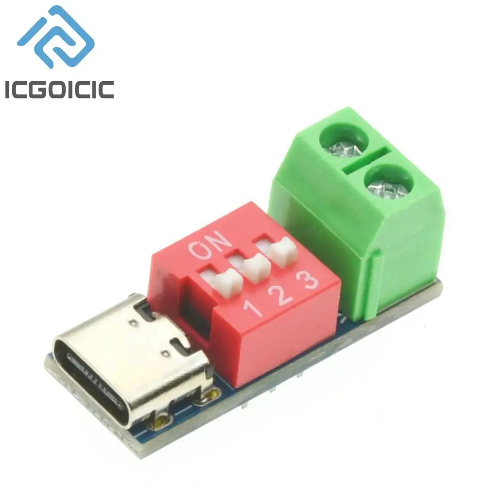 5PCS Tipo-C PD QC Trigger 5V ~ 20V Dial Code Regolazione DC Tensione Modulo di Alimentazione Dial Regolazione Tensione Ricarica Veloce Modulo Decoy