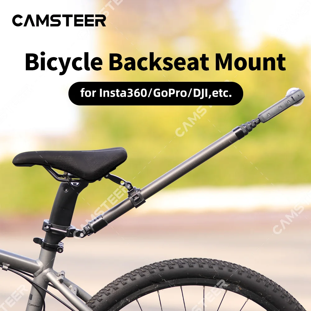 Camsteer Bicycle Backseat Mount 3rd Person View GoPro 13 12 Camera Brackets for Insta360 X5 X4 AcePro DJI Osmo360 Action 5Pro 4