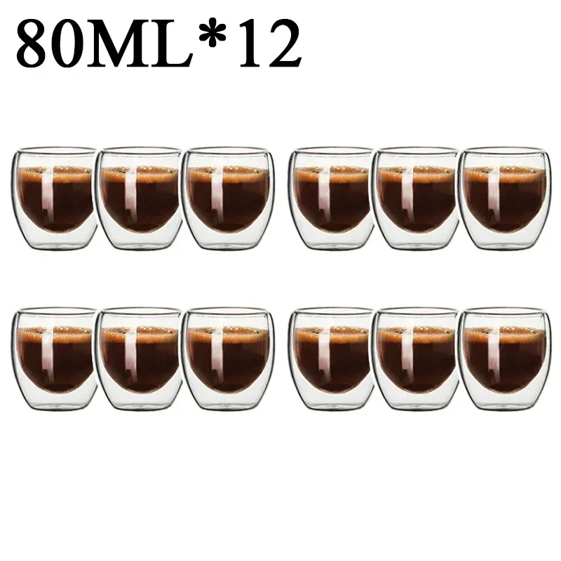 2-18 Chiếc Treo Tường Đôi Cao Cấp Thủy Tinh Borosilicate Cốc Chịu Nhiệt Trà Sữa Nước Ép Cà Phê Cốc Nước Thanh Drinkware quà Tặng Sáng Tạo Bộ