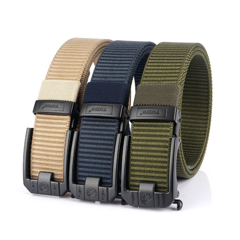 VATLTY Cinturón de hebilla automático para hombres 34 mm Cinturón táctico militar de nylon real Cinturón táctico antideslizante Cinturón de caza de senderismo Cintura masculina