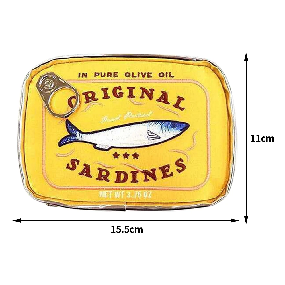 Sac de rangement de style sardines en conserve, sac de voyage de bain mignon, créatif, portable, mode, fermeture éclair, multifonction, doux, week-end, vacances