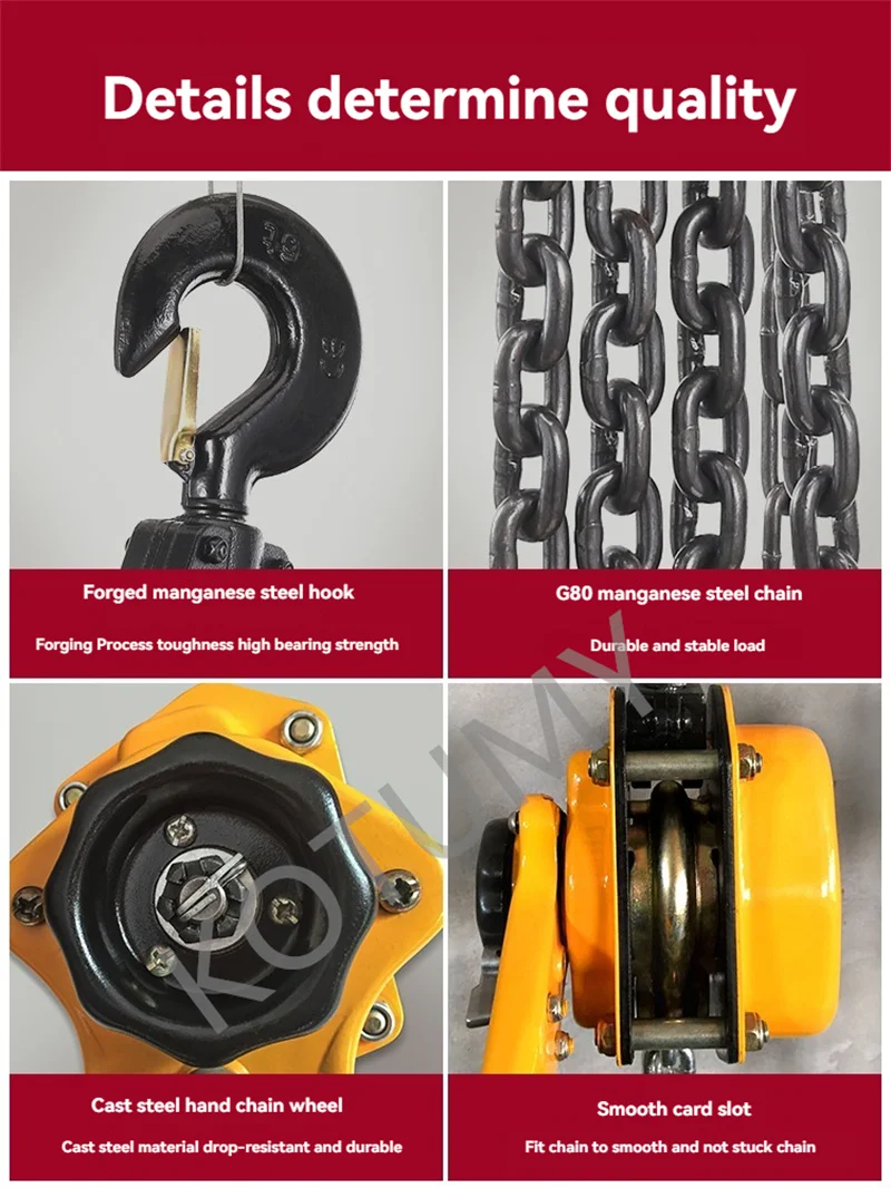 Manual Manganese Steel Hook Wire Manual Traction Hoisting Tool Lever Small Hand Chain Manual Traction Hoist Crane 3M 0.75/1T
