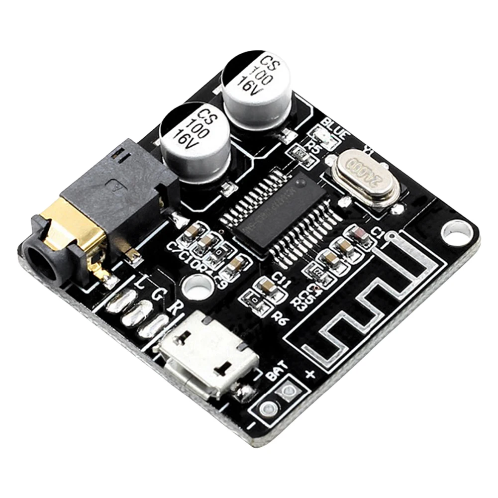 VHM-314 Módulo de música estéreo sem fio, 3.5mm Audio Aux, compatível com Bluetooth 4.1, 5.0, MP3 Decoding Player Board, Micro USB, 5V alimentado