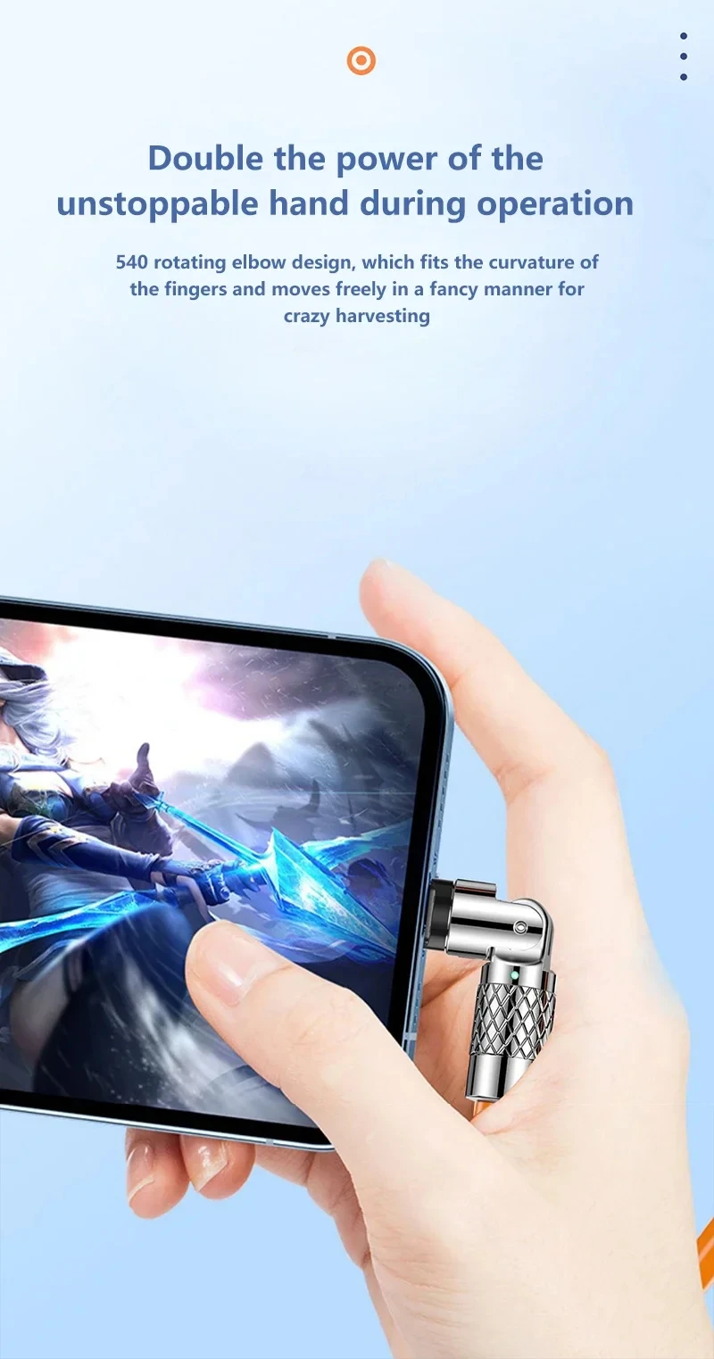 120 ワット 7A 高速充電 USB タイプ C ケーブル 180 度回転エルボケーブルゲーム用 Xiaomi Redmi 名誉電話充電器 USB C ケーブル