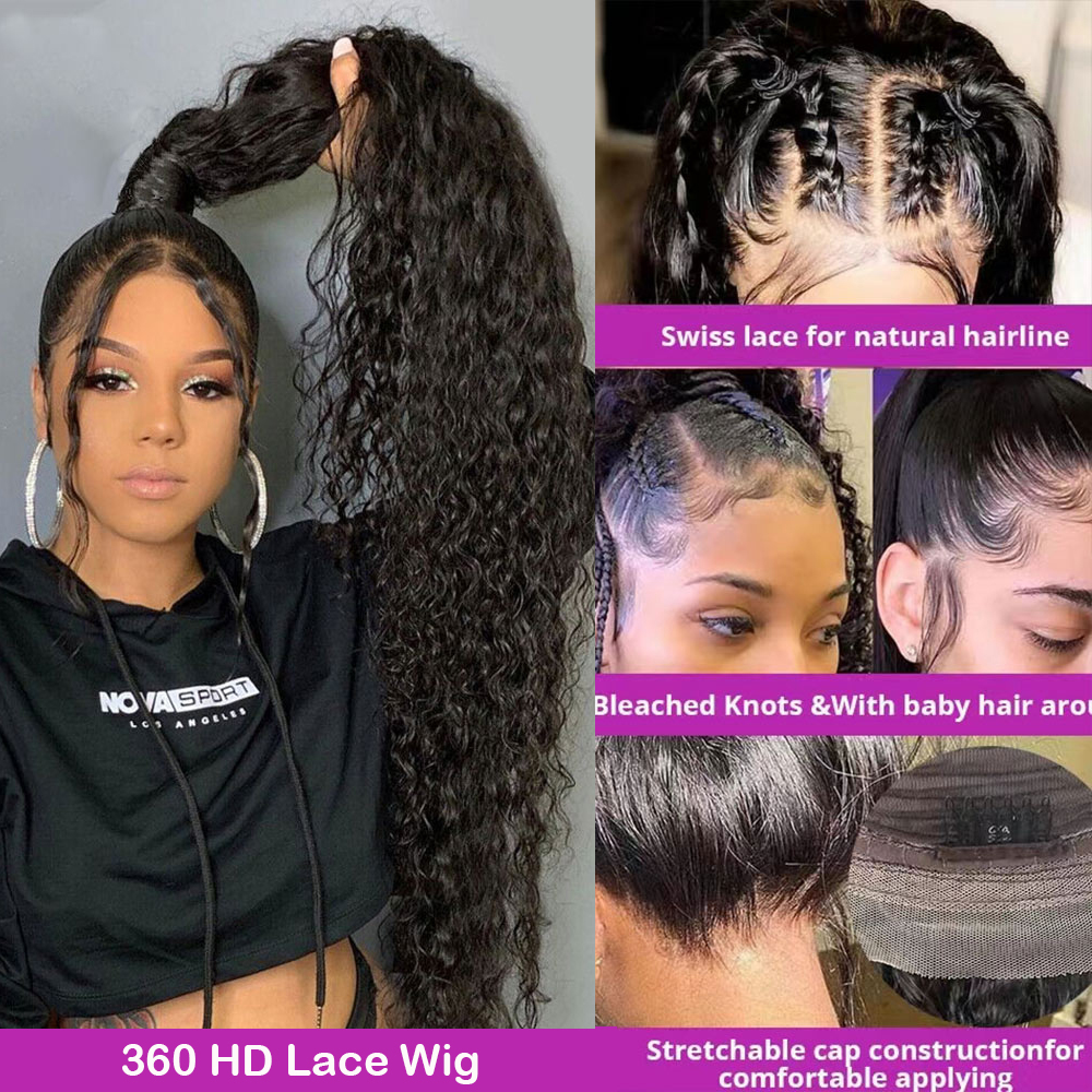 30 40 인치 느슨한 딥 웨이브 13x6 Hd 레이스 정면 가발 360 전체 레이스 곱슬 인간의 머리 가발 여성용 13x4 워터 웨이브 레이스 프론트 가발