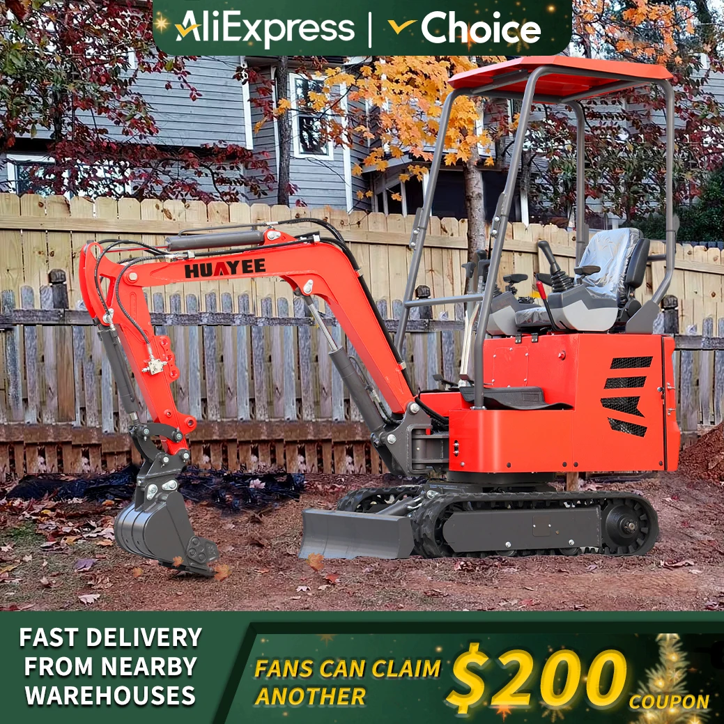 Mini Excavator 1000kg Customized HUAYEE China factory Crawler Excavator Multifunctional  Fast delivery  with cabin Excavator