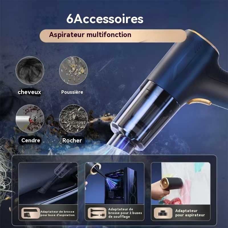 CENRR 98000PA Mini aspirateur de voiture sans fil puissant nettoyeur de voiture sans fil pistolet à Air Portable aspirateur Portable