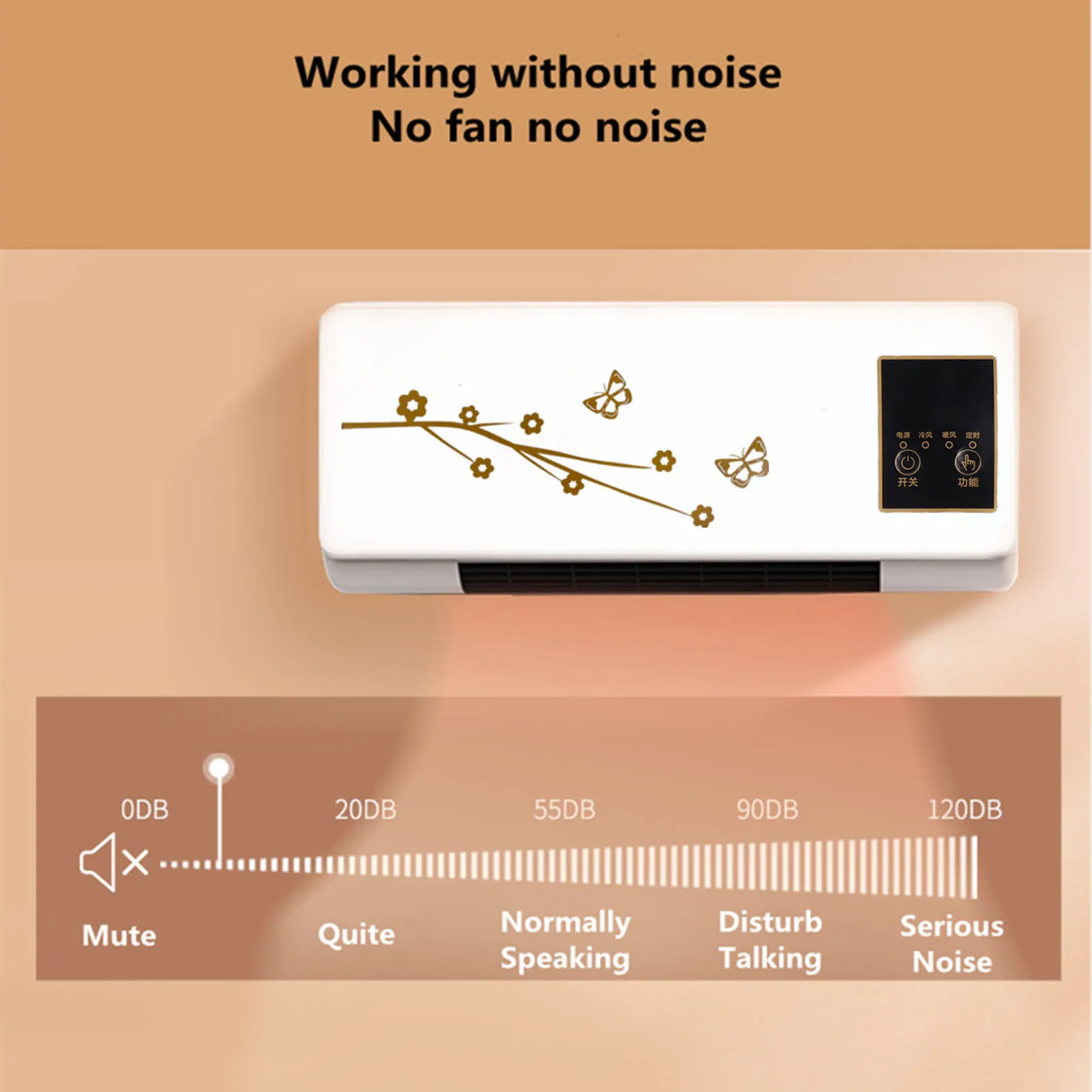 Combo de calentador de pared y aire acondicionado, máquina eléctrica de refrigeración y calefacción 2 en 1 de amplia cobertura con control remoto para dormitorio
