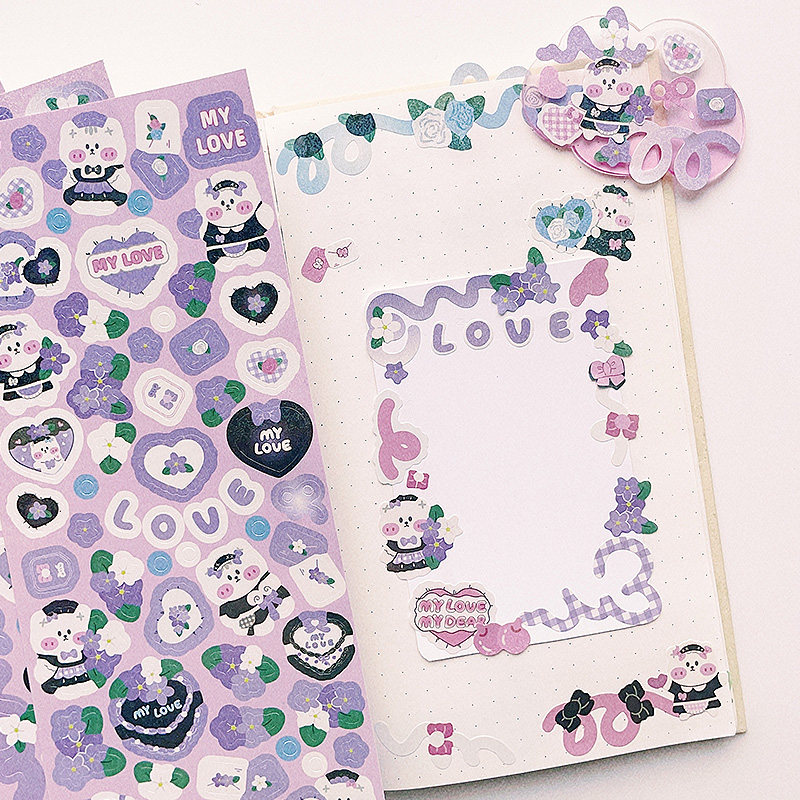 MOHAMM 12 Tờ Long Lanh Mèo Hoạt Hình Dán Photocards Cắt Dán Thủ Công DIY Các Dự Án Tạp Chí Trang Trang Trí