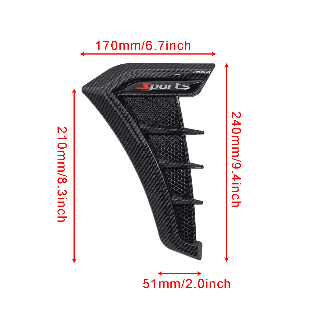 車の換気アクセサリー,換気ステッカー,へこみの窓の付属品,2ユニット