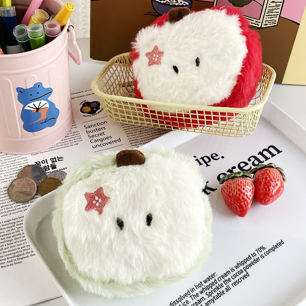 Cute Girl Heart Fruit And Vegetable Plush Coin Purse Mini Change Earphone Cable Storage Bag