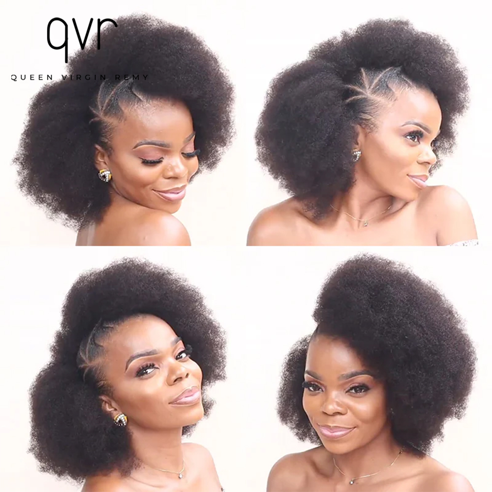 Qvr afro kinky cabelo humano em massa 1 peça para trança dreadlock 50g extensões de cabelo cor natural qvr cabelo humano brasileiro