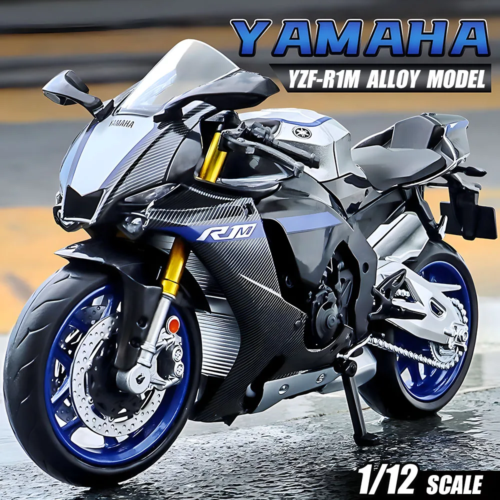 1/12 escala yamaha YZF-R1M modelo de motocicleta brinquedo liga diecast modelos simulação ciclo motor coleção decoração meninos brinquedos presentes