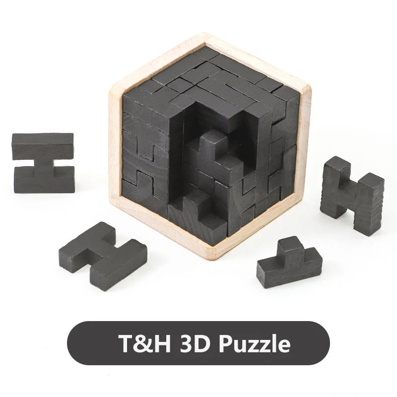 3D ปริศนาไม้ IQ ของเล่น 54 ชิ้น L/ 54 ชิ้น TH รูปร่าง Cube ของเล่นเพื่อการศึกษาสําหรับผู้ที่ชื่นชอบปริศนา, เกมทางปัญญา