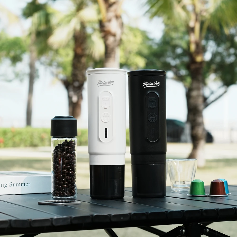 MEIMOKA Cafetera portátil Cafetera espresso para exteriores 20 Bar Presión Calefacción inalámbrica Carga USB
