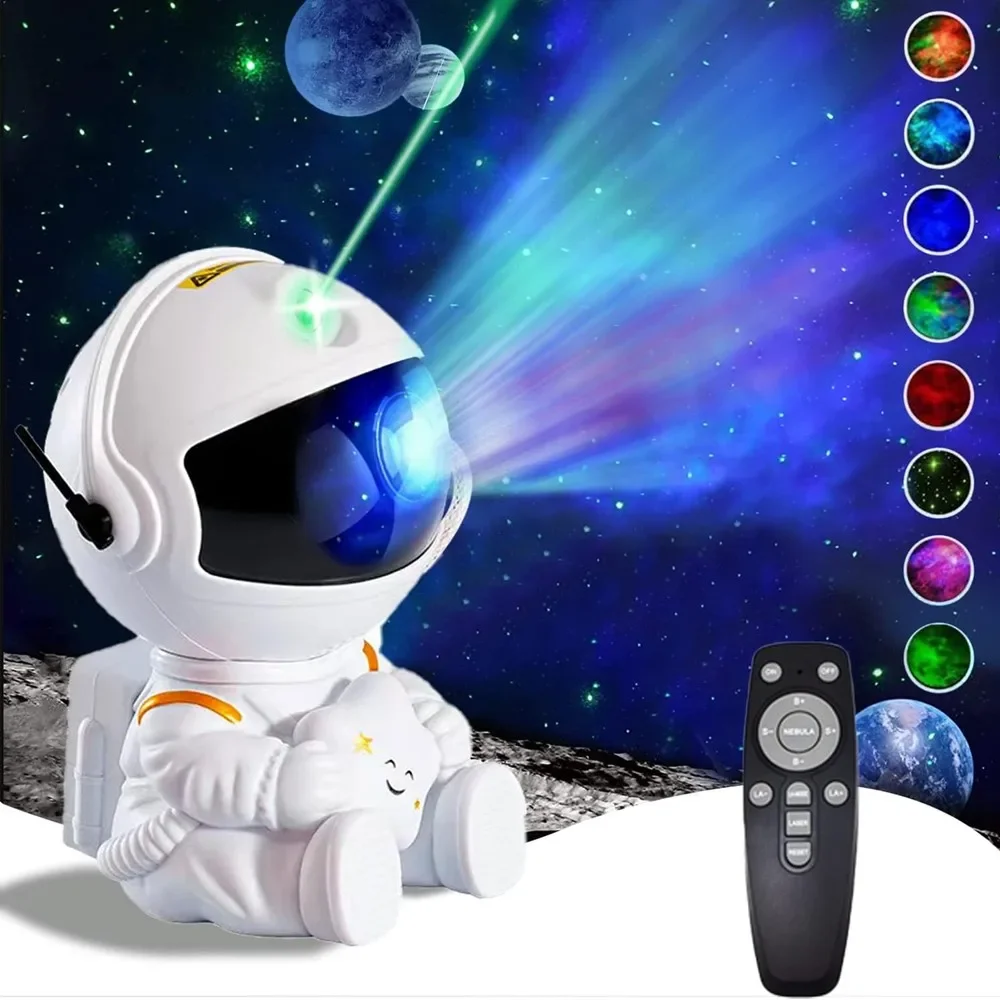 Proyector de estrellas para niños y adultos, lámpara LED de techo con nebulosa estrellada, luz nocturna, astronauta, regalo de cumpleaños y Navidad