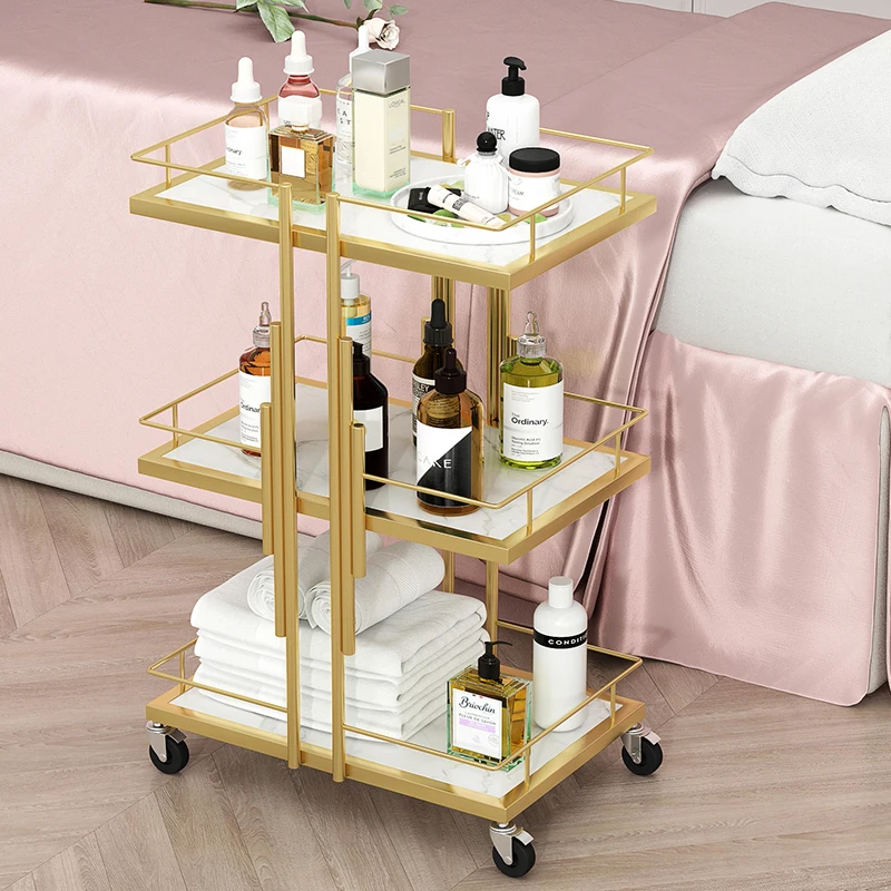 Stable Trolley Cart Dyeing Trolley Beauty Cart Special Beauty Salons Storage Rack Light Luxury Commercial Salon Furniture