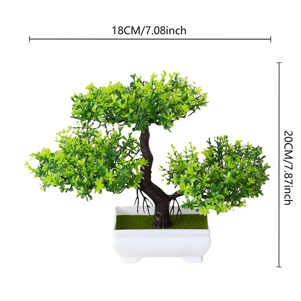 Artificial Plastic Plants Bonsai Small Tree Pot Potted Flower Garden Fake Plant Arrangement Ornaments Room Home Table Decor