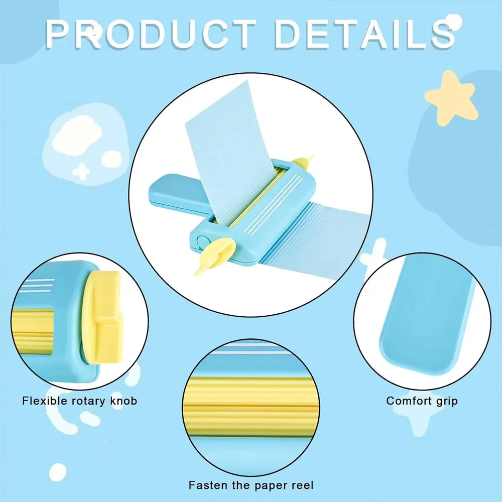 Blue roller embossing tool, no-charge wave styling paper crimper for handmade paper creasing and paper craft crimping