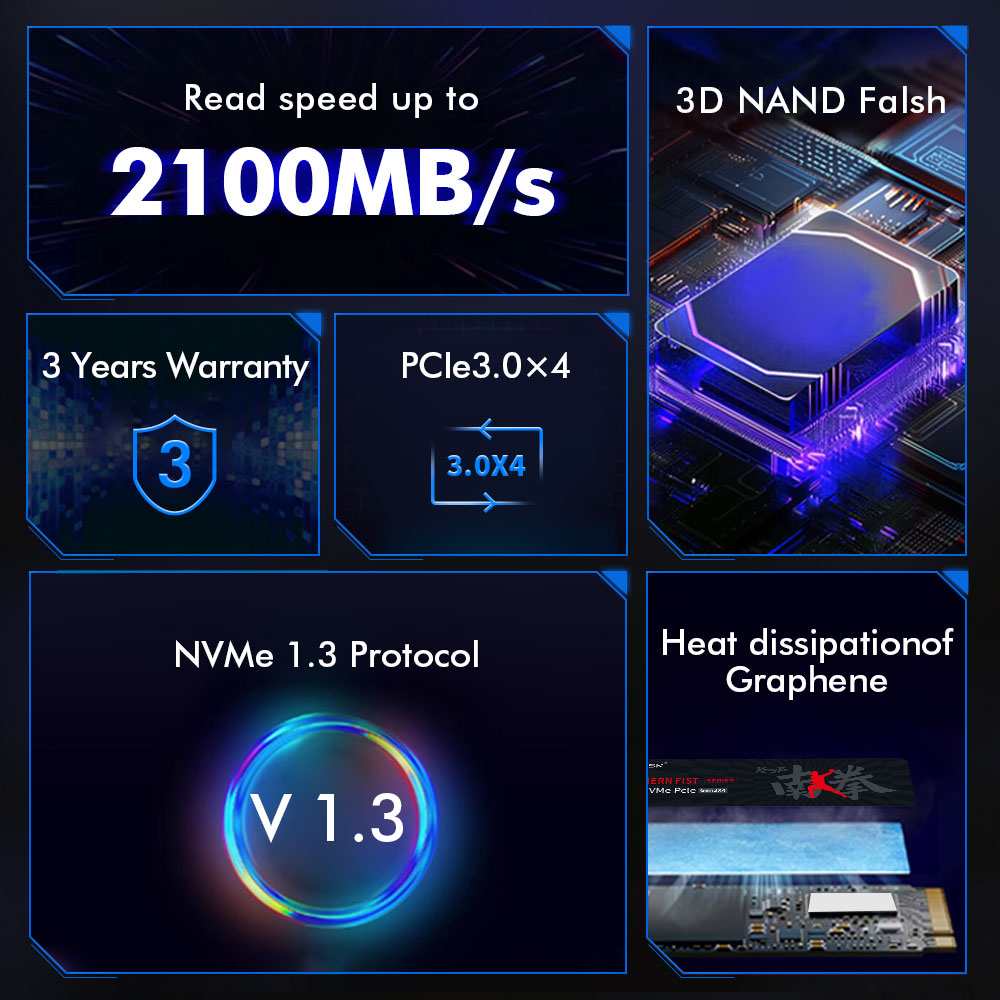 HUADISK M2 SSD NVMe 128GB 256GB 512GB 1TB 2TB SSD M.2 2280 PCIe 3.0 Internal Solid State Drive Hard Disk For Laptop Desktop