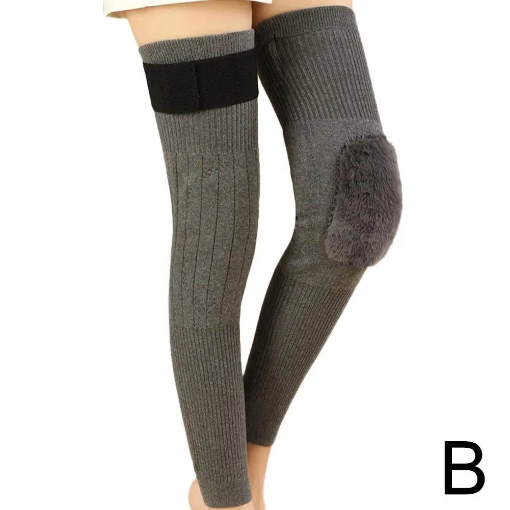男性と女性のためのウサギの毛皮の膝パッド,1ペア,高齢者,冷たい脚,関節炎,ランニングサポート,冬