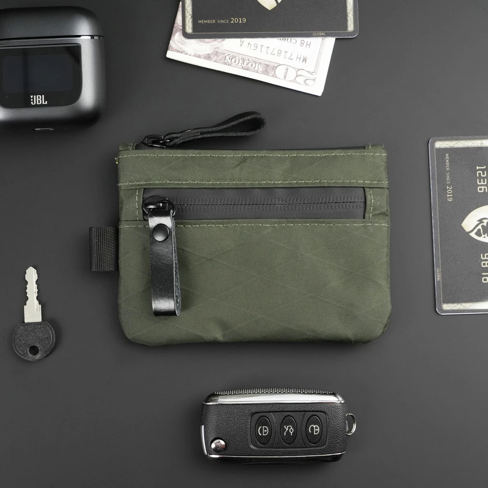 X-Pac Zip Pouch RFID-Blocking Cash and Card Wallet - Made With Carbon Neutral Weatherproof Fabrics, YKK Zipper, Black