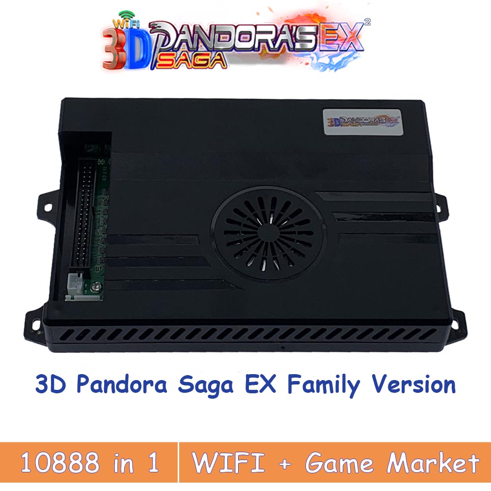 128 ГБ 3D Pandora Saga EX2 Arcade Box 10888 в 1 DIY Kit Игровая консоль 8-полосный джойстик Светодиодный выключатель Кнопочный шкаф Bartop