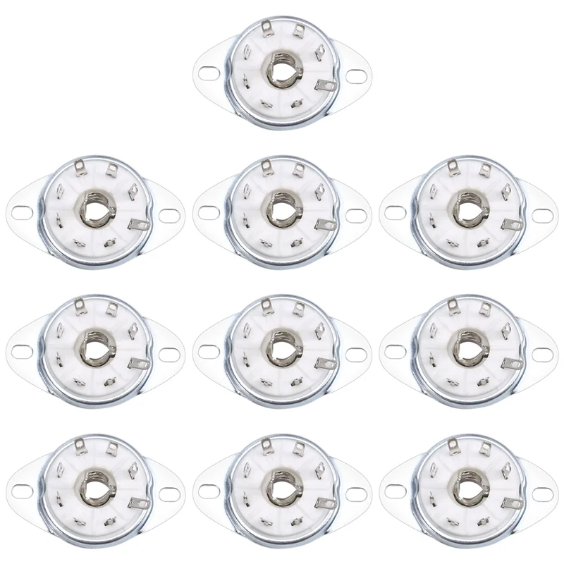 AEF7-10Pcs 8PIN K8A Octal Tube Socket  Valve Base For EBL21 ECH21 4P1S 5B254 7N7 4J1S